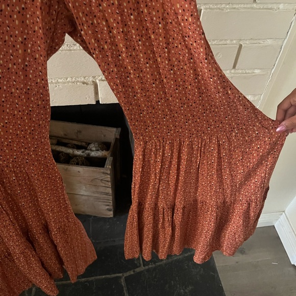 Sage romper with spaghetti straps & flare legs, size medium. - Picture 4 of 5